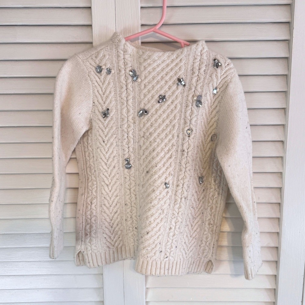 CREW CUTS Girls Jeweled Knit Sweater SZ 8
